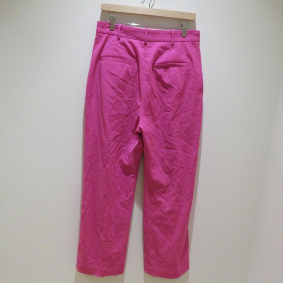& OTHER STORIES Wide Leg Tailored Trousers in Pink Office Preppy - Size US 10 - Picture 9 of 13